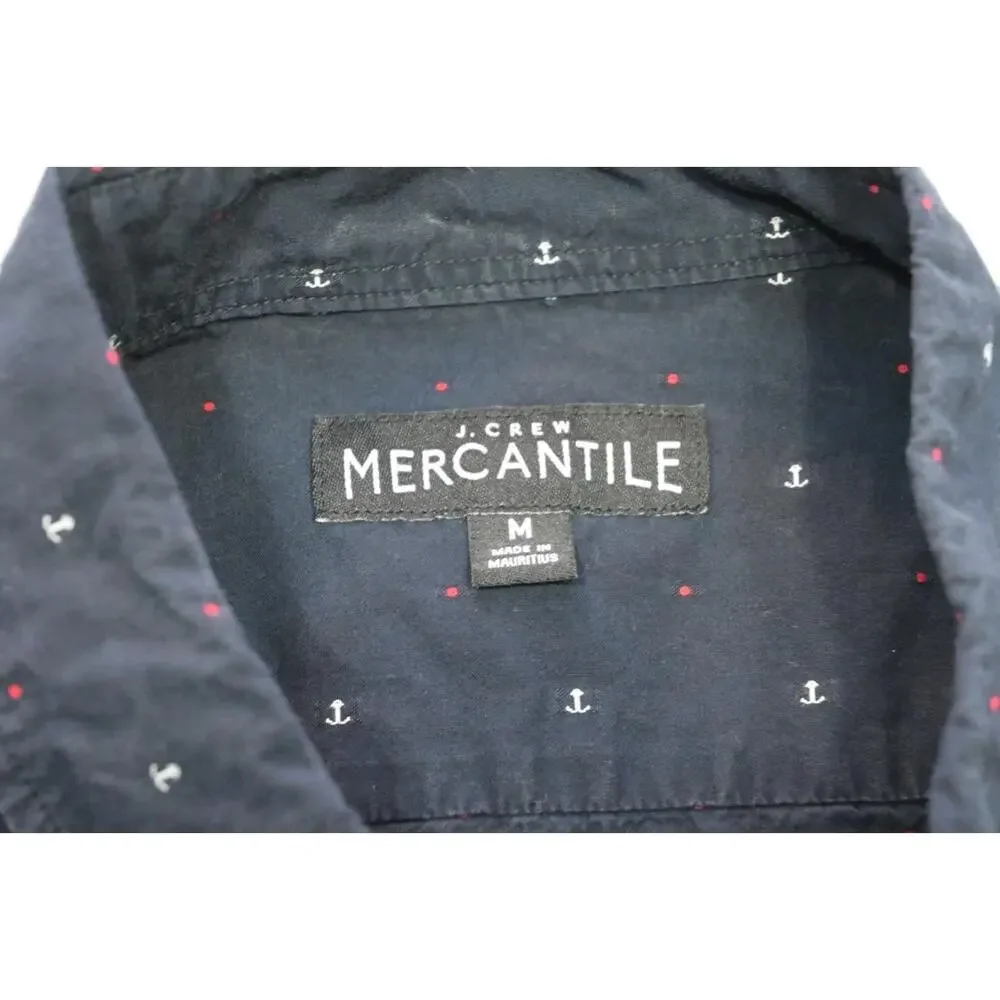J Crew Mercantile Casual Dress‎ Shirt Anchors Button Up Mens Size Medium